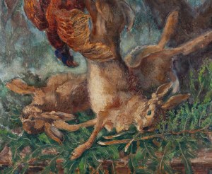 Friedrich Pautsch (1877 Delatyn presso Stanislawow - 1950 Cracovia), Natura morta di un cacciatore, 1940-1945
