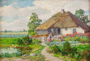 Emil Lindemann (1864 Warsaw - 1945 Ozorków near Lodz), Village garden