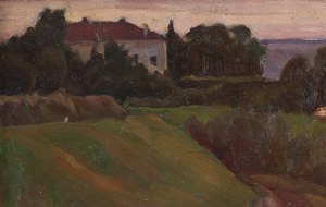 Stanisław Straszkiewicz (1870 Varsovie - 1925 Varsovie), Paysage au coucher du soleil, 1924
