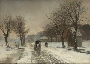 Anders Andersen-Lundby (1840 Lundby - 1923 Monachium), Powóz na ośnieżonej drodze