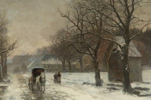 Anders Andersen-Lundby (1840 Lundby - 1923 Monachium), Powóz na ośnieżonej drodze