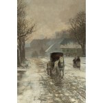 Anders Andersen-Lundby (1840 Lundby - 1923 Munich), Carriage on a snowy road