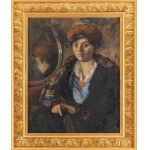 Krakauer Maler, 20. Jahrhundert, Porträt einer Dame vor einem Spiegel, Zwischenkriegszeit