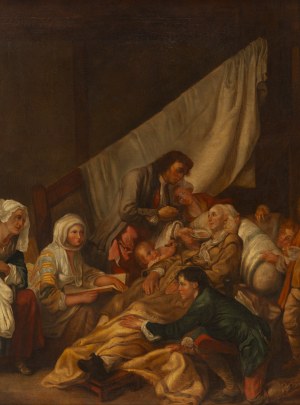 Autor nierozpoznany (XIX w.), Śmierć matki, wg Jeana-Baptiste'a Greuze'a