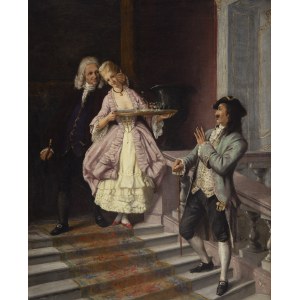Autore non riconosciuto (XIX secolo), Scena su una scalinata