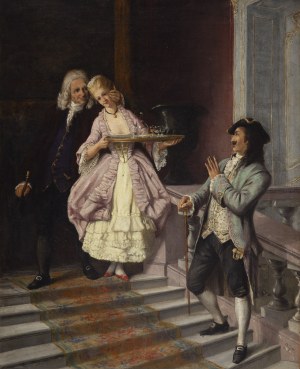 Autor nierozpoznany (XIX w.), Scena na schodach
