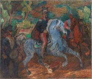 Eugeniusz Geppert (1890 Lwów - 1979 Wrocław), Porträt zu Pferd von Fürst Józef Poniatowski, 1957