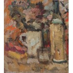 Eustachy Wasilkowski (1904 Rohatyn - 1977 Poznań), Still life with bottle and kettle