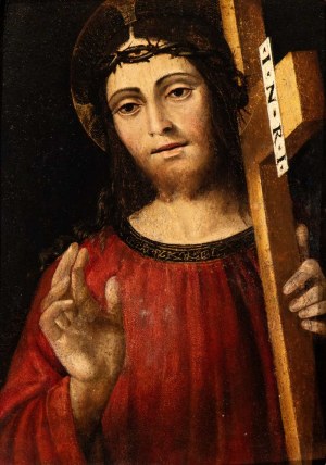 Artista lombardo, XVI secolo, Chrystus niosący krzyż