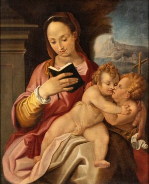 Artista anonimo, XVIII - XIX secolo, Vierge à l'enfant avec saint Jean
