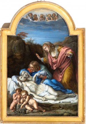 Artista attivo a Roma, XVII secolo, Oplakávanie mŕtveho Krista