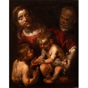 Artista genovese, XVII-XVIII secolo, Sacra Famiglia con San Giovanni