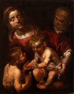 Artista toscano, XVII-XVIII secolo, Sacra Famiglia con San Giovanni