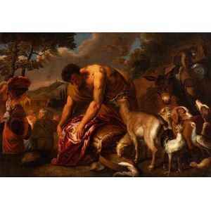 Artista genovese, XVII secolo, Odchod Abraháma a jeho rodiny do Kanaánu