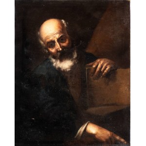 Gregorio Preti (attribuito a) (Taverna 1603-Roma 1672), Homme barbu avec un livre (Philosophe ?)