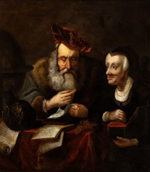 Artista olandese, XVII - XVIII secolo, Der Geldverleiher und seine Frau