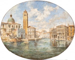 Martin Rico y Ortega (attribuito a) (El Escorial 1833-Venezia 1908), Veduta di Venezia con Ponte delle Guglie