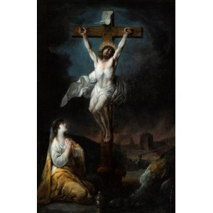 Artiste actif à Rome, fin XVIIIe - début XIXe siècle, Crucifixion avec Marie-Madeleine