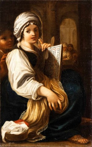 Bartolomeo Schedoni (seguace di) (Modena 1578-Parma 1615), Schoolgirl with abecedary and paternoster