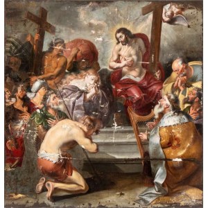 Artista fiammingo, XVII secolo, Le Christ et les pécheurs pénitents