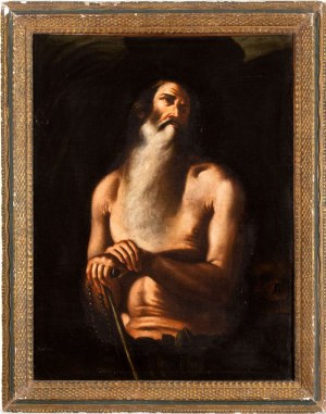 Artista napoletano, XVII secolo, Hermit with stick and rosary