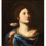 Nicolò De Simone (Attivo A Napoli Dal 1636 Al 1677), a) Saint Agatha; b) Saint with red banner. Pair of paintings