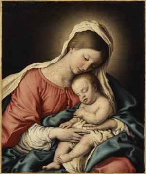 Giovanni Battista Salvi Sassoferrato (studio di) (Sassoferrato 1609-Roma 1685), Virgin with Child