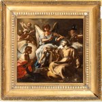 Francesco Solimena (studio di) (Serino 1657-Napoli 1747), Święty Franciszek pocieszony przez Anioła Muzykanta