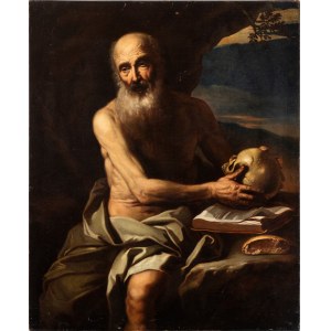 Artista emiliano, XVII secolo, Saint Jerome penitent in the desert