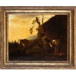 Pieter van Laer Il Bamboccio (ambito di) (Haarlem 1599-Haarlem 1642), Paesaggio con contadini al lavoro