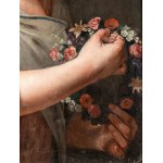 Artista francese, XIX secolo, Portrait d'une dame en fleur