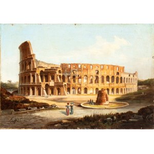 Ippolito Caffi (ambito di) (Belluno 1809-Lissa 1866), Blick auf das Kolosseum