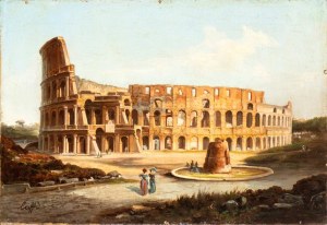 Ippolito Caffi (ambito di) (Belluno 1809-Lissa 1866), Veduta del Colosseo