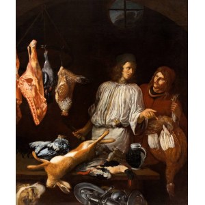Artista fiammingo attivo in Italia, XVII secolo, La macelleria