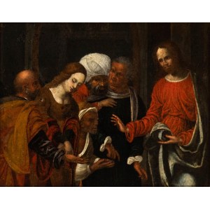 Ludovico Mazzolino (Ferrara 1480 ca.-Ferrara 1528), Christ and the adulteress