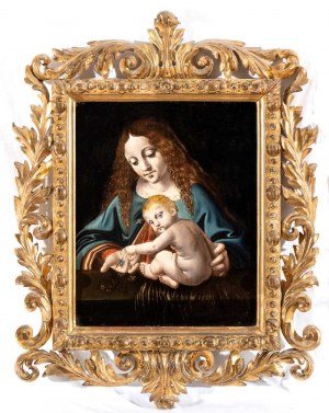 Cerchia di Leonardo da Vinci (Ambrogio de' Predis?), Madonna and Child (Madonna dei Fiori)