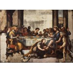 Luca Giordano (attribuito a) (Napoli 1634-1705), a) Supper in the House of the Pharisee; b) The Wedding at Canaan. Pair of paintings