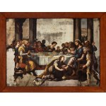 Luca Giordano (attribuito a) (Neapol 1634-1705), a) Wieczerza w domu faryzeusza; b) Wesele w Kanaanie. Para obrazów