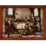 Luca Giordano (attribuito a) (Neapol 1634-1705), a) Večeře v domě farizeje; b) Svatba v Kanaánu. Dvojice obrazů