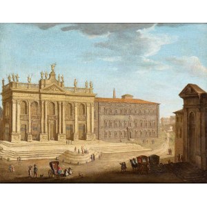 Artista attivo a Roma, XVIII secolo, Pohľad na Lateránsky palác s Lateránskym palácom