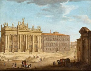 Artista attivo a Roma, XVIII secolo, Vue de Saint-Jean de Latran avec le palais du Latran