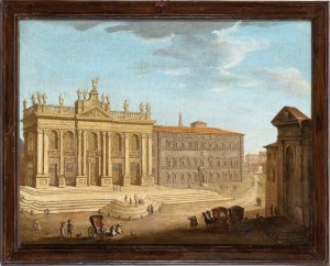 Artista attivo a Roma, XVIII secolo, Veduta di San Giovanni in Laterano con il Palazzo del Laterano