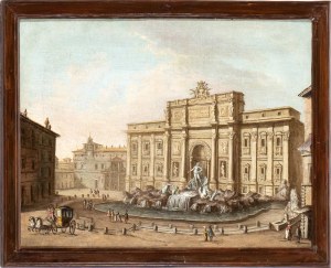 Artista attivo a Roma, XVIII secolo, View of the Trevi Fountain