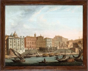 Artista attivo a Roma, XVIII secolo, View of the Ripetta harbour