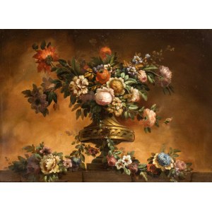 Nicola Giuli (Pérouse 1720-Pérouse 1784), Nature morte de fleurs dans un vase