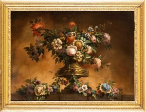 Nicola Giuli (Pérouse 1720-Pérouse 1784), Nature morte de fleurs dans un vase