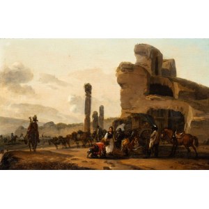 Claude Michel Hamon Duplessis (Versailles 1770 -dopo il 1799), Zastavenie jazdectva pri rímskych ruinách
