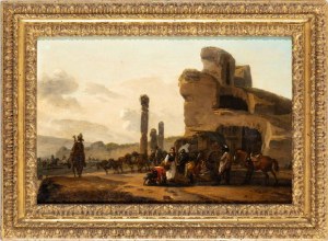 Claude Michel Hamon Duplessis (Versailles 1770 ca.-dopo il 1799), Zastavení jezdectva u římských ruin