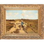 Anton Mavue (Zaandam 1838-Arnhem 1888), Shepherdess with flock