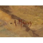 Anton Mavue (Zaandam 1838-Arnhem 1888), Shepherdess with flock